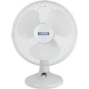 Status Portable 12-Inch Oscillating Desk Fan - White