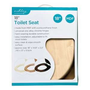 Ashley Housewares 18 Inch MDF Toilet Seat Pine Finish