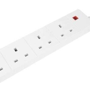 4 Way UK 3Pin Plug 13amp Extension Lead 5m