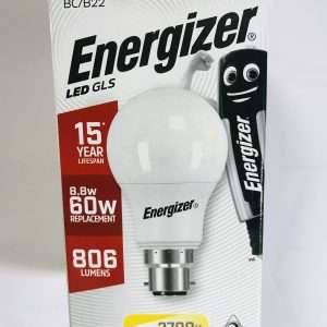 Energizer LED GLS BC 8.8w=60w Warm White Dimmable