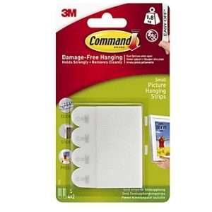 Command Small Picture Hanging Strips, 4 pairs - white