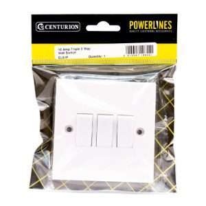 Centurion 10 Amp Triple 2 Way Wall Lightswitch (EL91P)