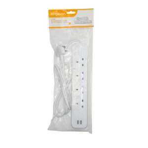 Kingavon 4 Way Extension Lead With 2m Cable And 2 USB Ports (BB-PA106)