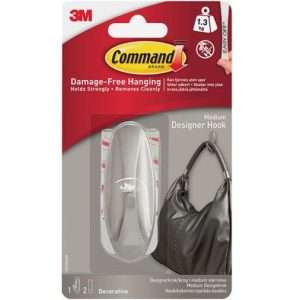 3M Command Hooks Transparent Plastics 6 Hook / 8 S Size Bands, Clear
