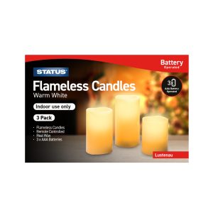 Status Lustenau Flameless Candle 3 Pack With Remote Control