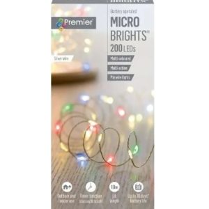Premier 200 LED Micro Brights Multicoloured Battery Lights