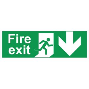 Fire Exit With Down Arrow Sign