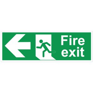 Fire Exit With Left Arrow Sign