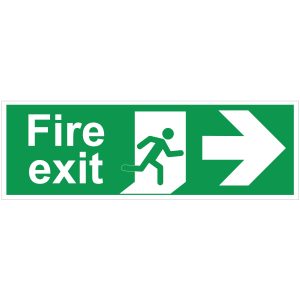 Fire Exit With Right Arrow Sign