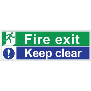 Fire Exit Keep Clear Sign