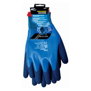 blue latex gloves